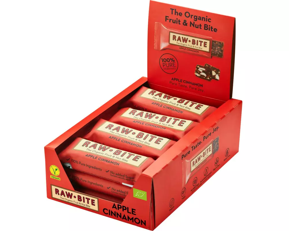 Rawbite Riegel Bio Rohkost Apfel-Zimt 12 x 50 g