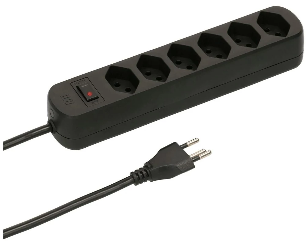 Max Hauri Steckdosenleiste Basic Line 6x Typ 13 sw Schalter Green+Fair