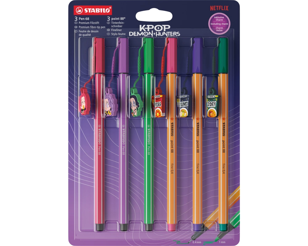 STABILO Pen 68 / point 88 K-pop Demon Hunters Set 6-teilig