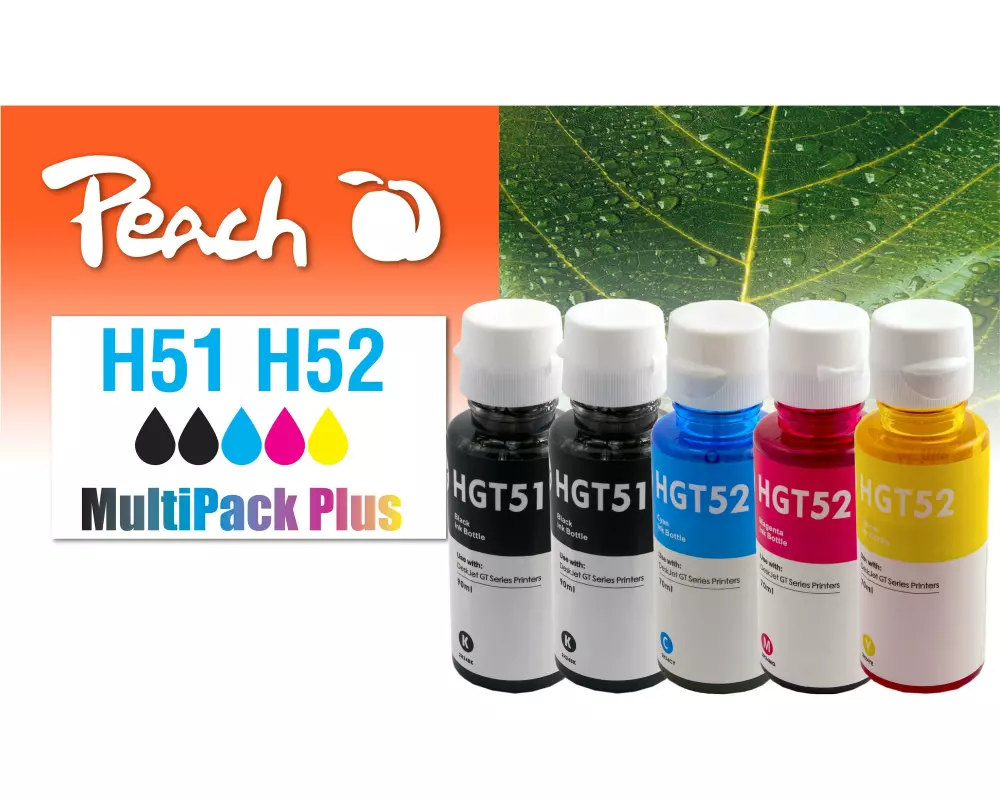 Peach Tinte HP CISS GT51/52 Multi-Pack+ C/M/Y/2x BK