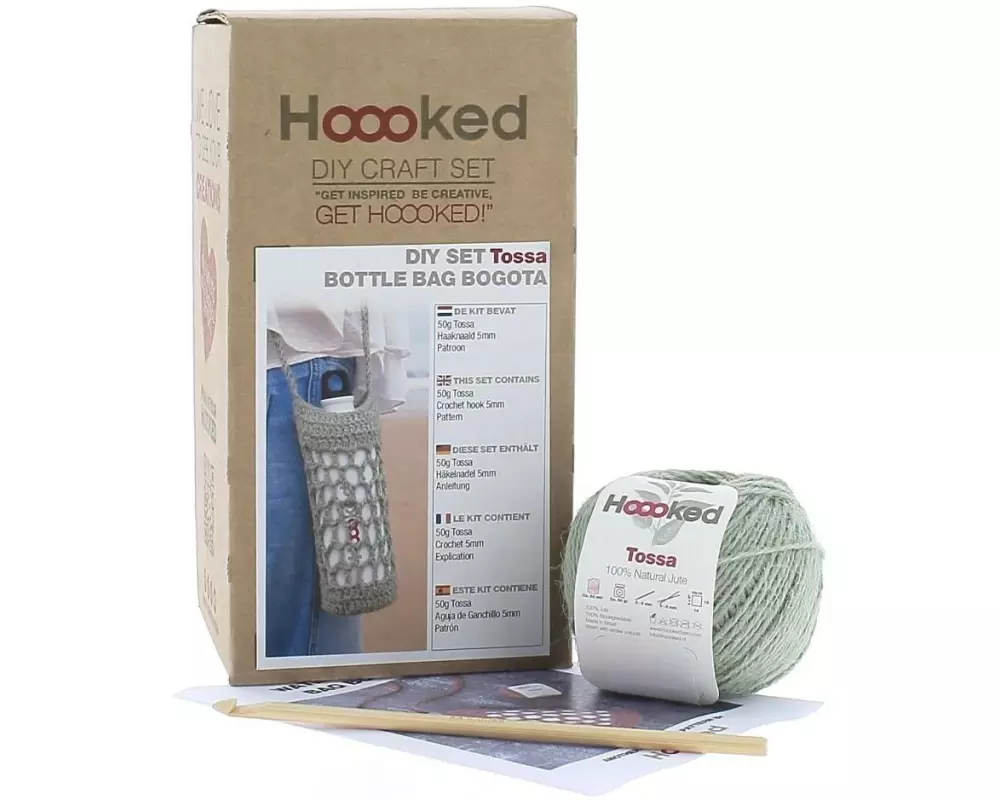 Hoooked Häkelset Bogota Flaschenbeutel Serenity Mint