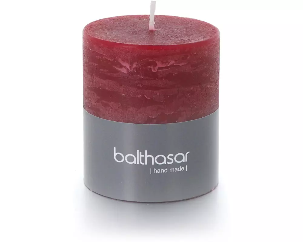 balthasar Zylinderkerze Rustico 8 cm x 7 cm, Weinrot