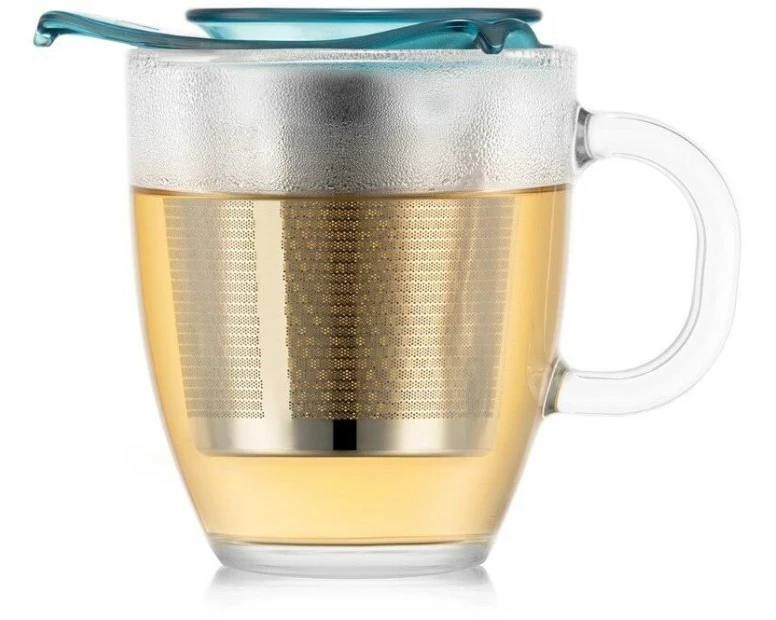 Bodum Teetasse Yo-Yo Set Transparent/ Ice Blue, 0.35 l