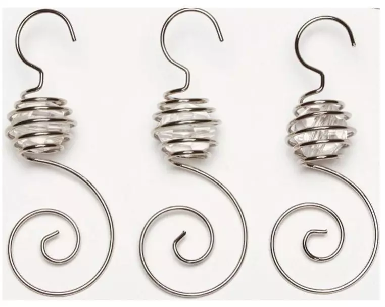 INGES CHRISTMAS DECOR Spiralhänger mit Perle 7 cm Silber, 6 Stück