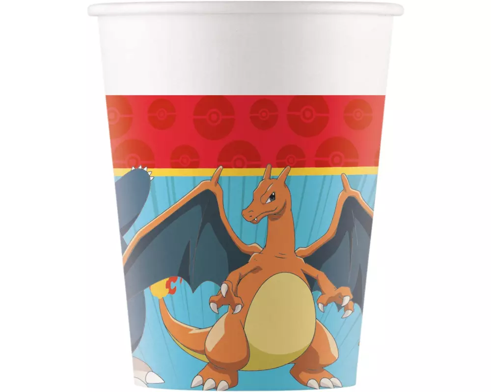 We fiesta Party Einwegbecher Pokémon 200 ml, 8 Stück, Blau/Rot