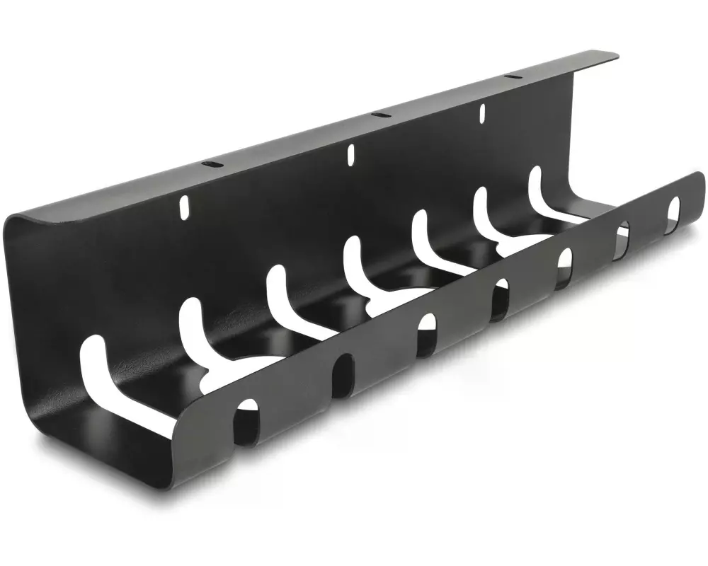 Delock Kabelführungsschiene für Untertischmontage , Schwarz