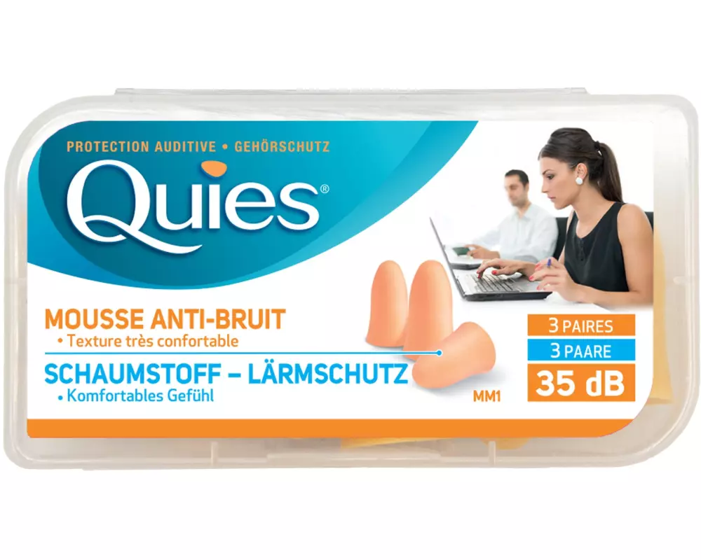 Quies Ohrstöpsel Schaumstoff hautfarben 6 Stück