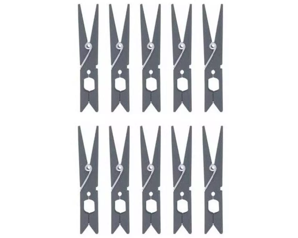 MSV Wäscheklammern Grau, 10 Stück