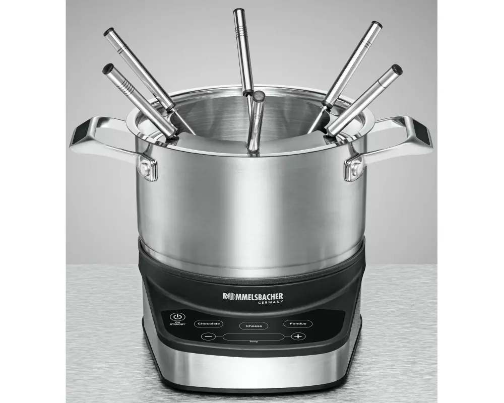 Rommelsbacher Fondue-Set All-in-One 20.F 1200, 7 Teile, Silber