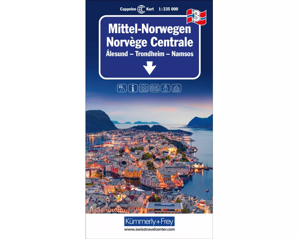 Kümmerly+Frey Regional-Strassenkarte 3 Mittel-Norwegen 1:335.000
