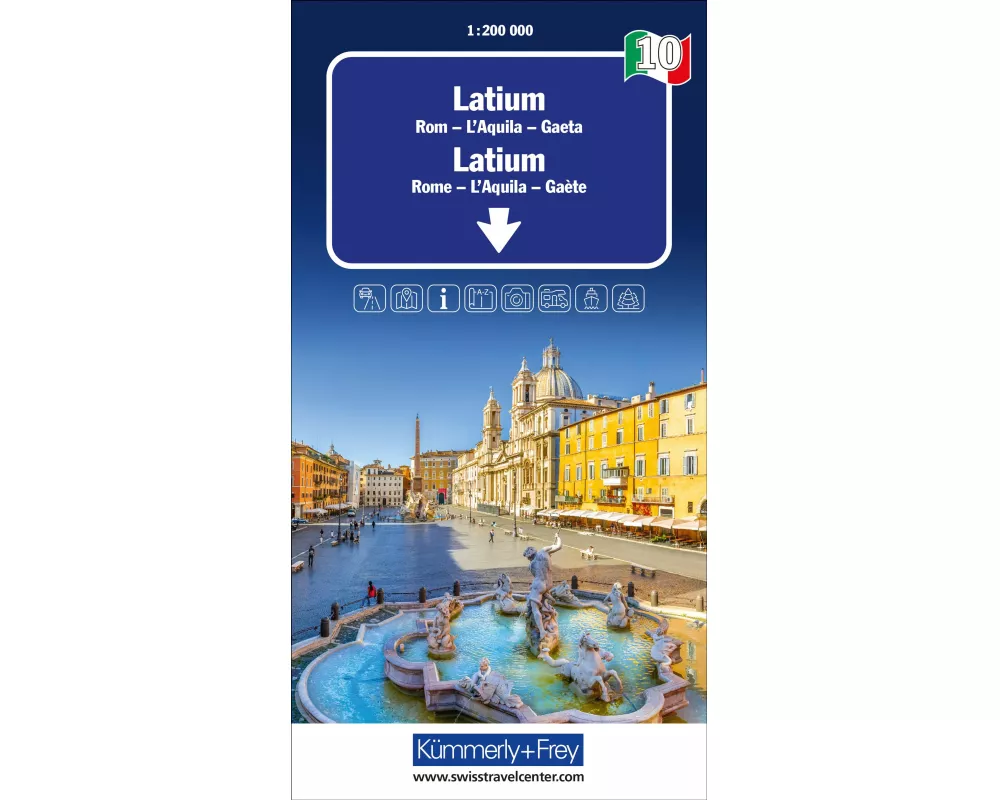 Kümmerly+Frey Regional-Strassenkarte 10 Latium 1:200.000