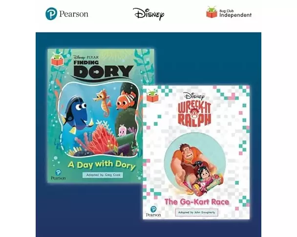 Pearson Bug Club Disney Year 2 Pack B, including Orange and Purple band readers; Finding Dory: A Day with Dory, Wreck-It Ralph: The Go-Kart Race