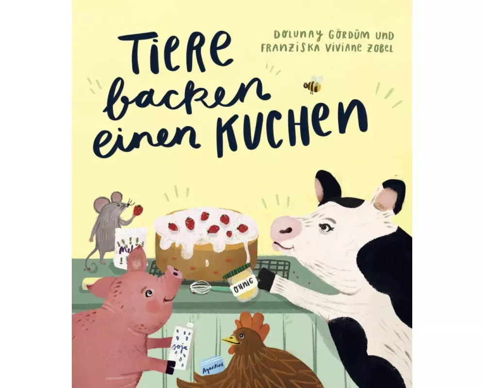 Tiere backen einen Kuchen
