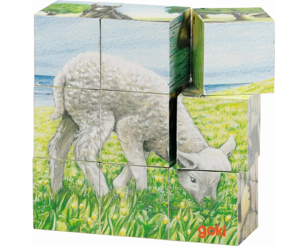 Würfelpuzzle Bauernhoftiere