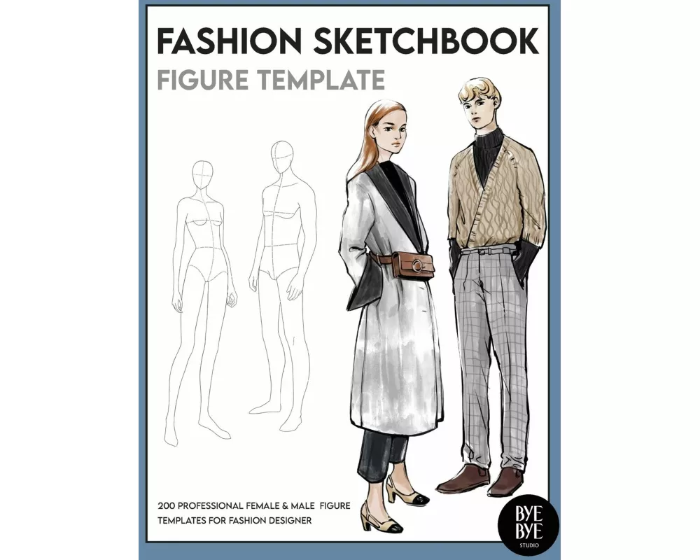 Female & Male Fashion Sketchbook Figure Template