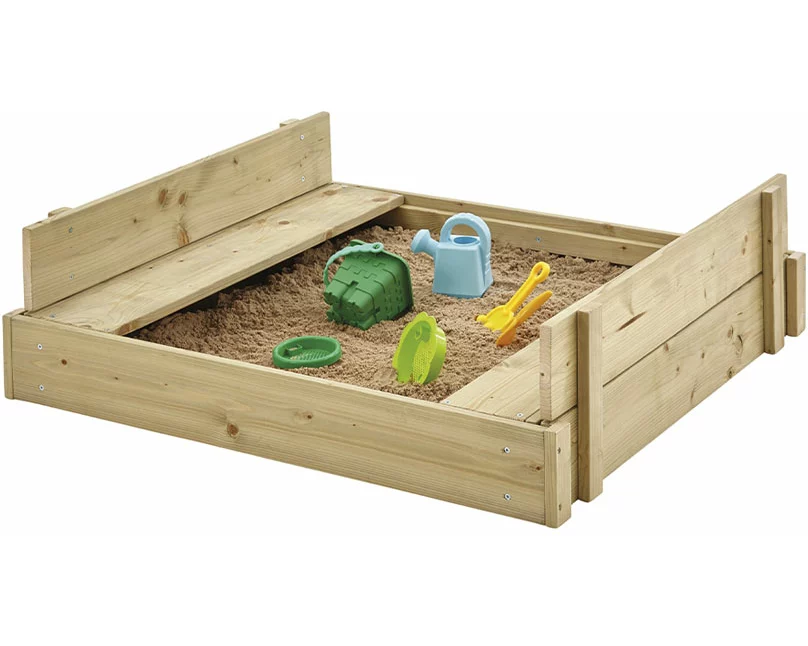 TP TOYS Sandkasten mit Holzdeckel FSC