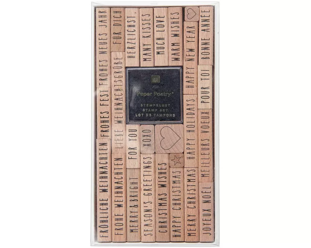 Stempelset Merry Christmas, Typewriter FSC 100%, 26 Stempel