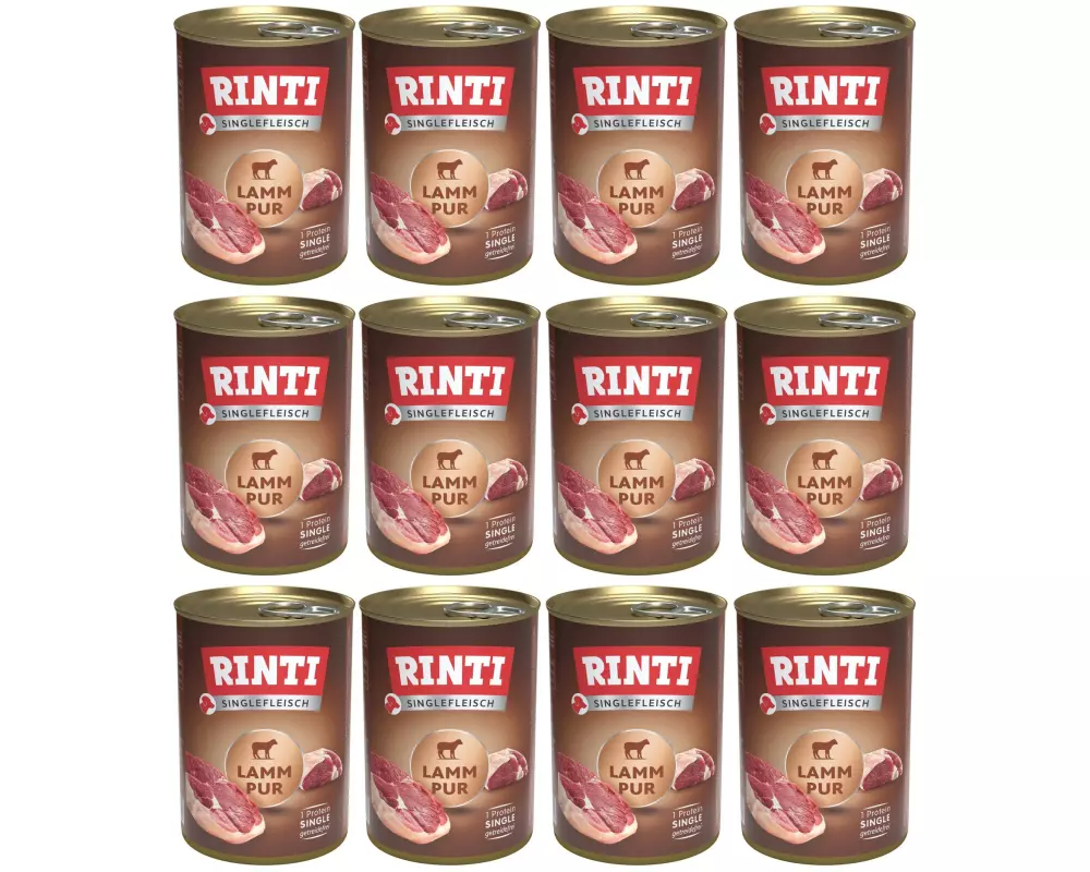 Rinti Nassfutter Singlefleisch Dose Lamm Pur, 12 x 400 g