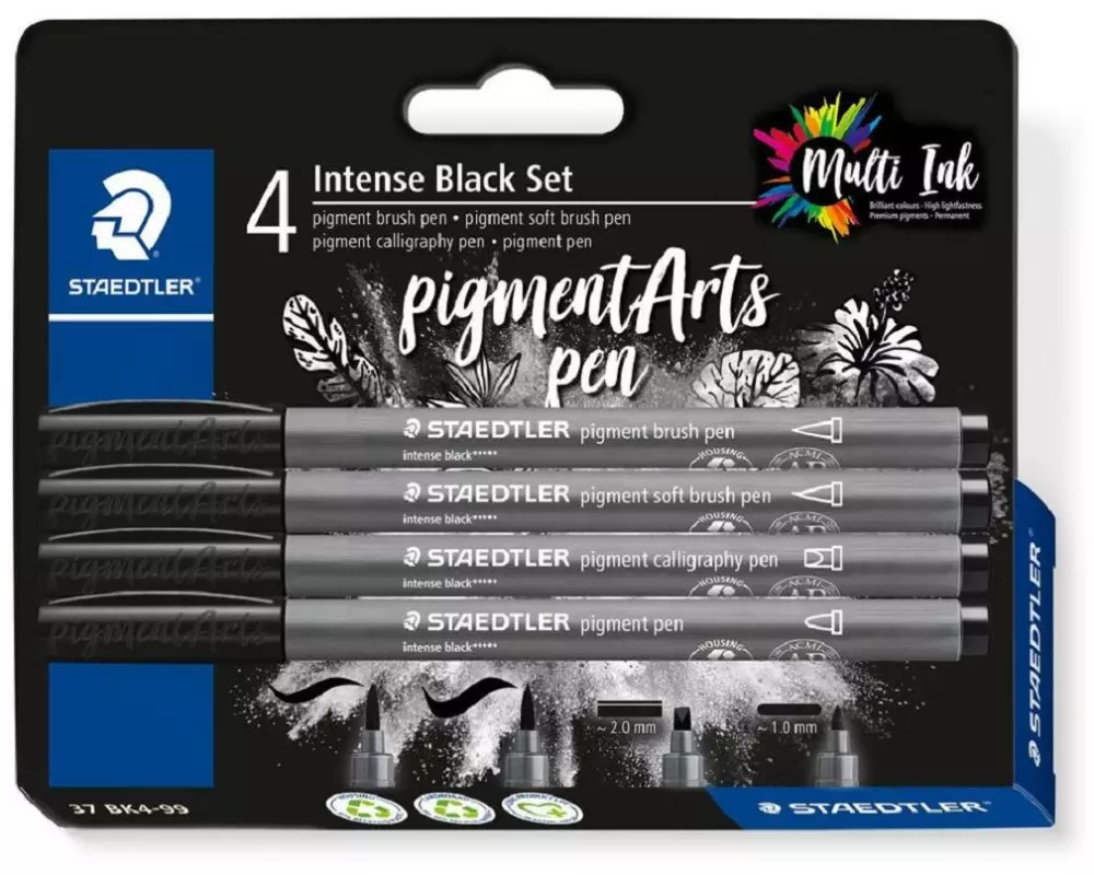 Staedtler Fasermaler Pigment Arts Brush Pen Intense Black