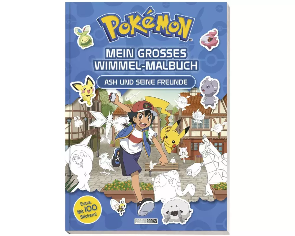 Pokémon: Mein großes Wimmel-Malbuch - Ash und seine Freunde