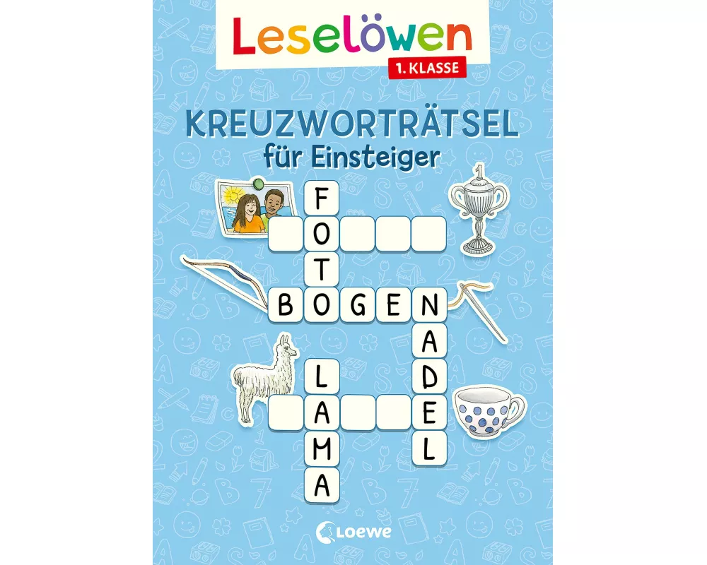 Leselöwen Kreuzworträtsel für Einsteiger - 1. Klasse (Himmelblau)