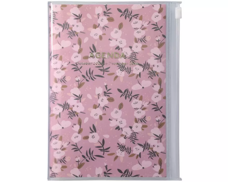 MARK'S 2023/2024 Taschenkalender B6 vertikal, Flower Pattern // Pink