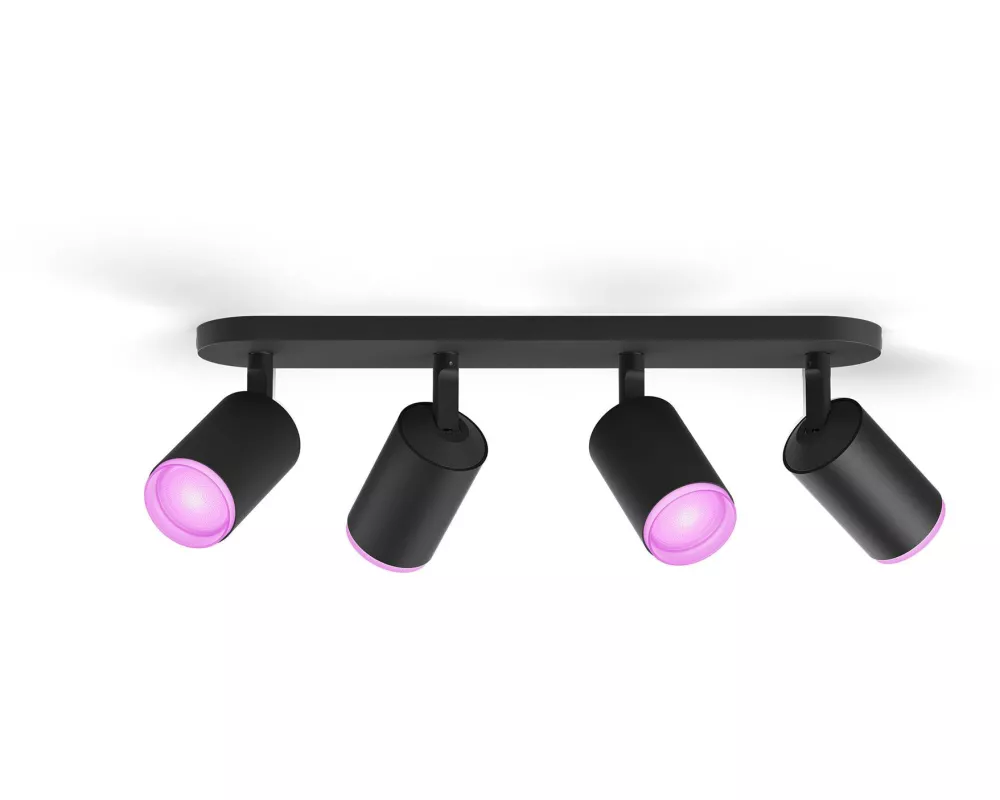 Philips Hue White & Color Ambiance Fugato 4er-Spot Schwarz