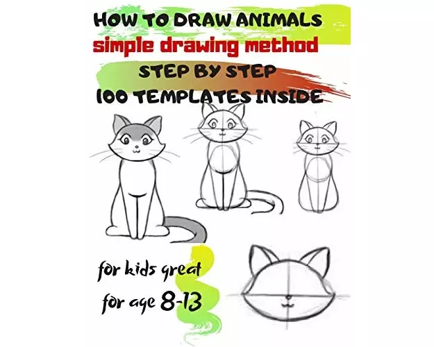 HOW TO DRAW ANIMALS simple drawing method STEP BY STEP 100 TEMPLATES INSIDE