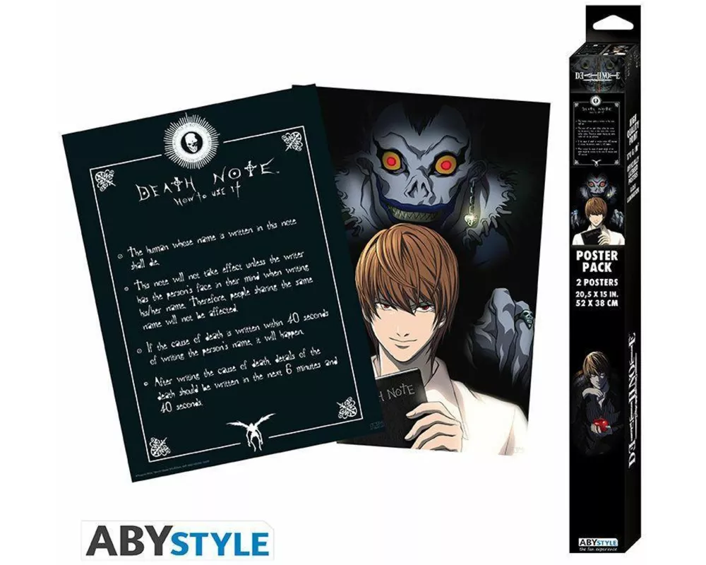 DEATH NOTE - Set 2 Chibi Posters - Light & Death Note (52x38) x4