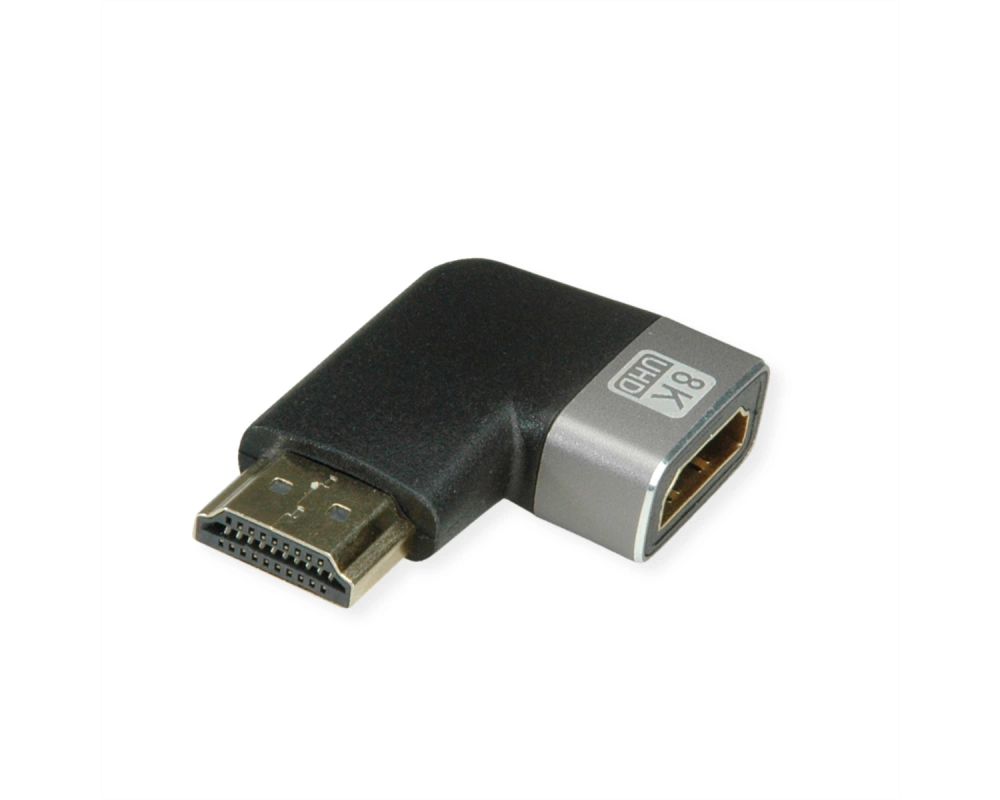 ROLINE 8K HDMI Adapter, HDMI ST/BU, 90° gewinkelt