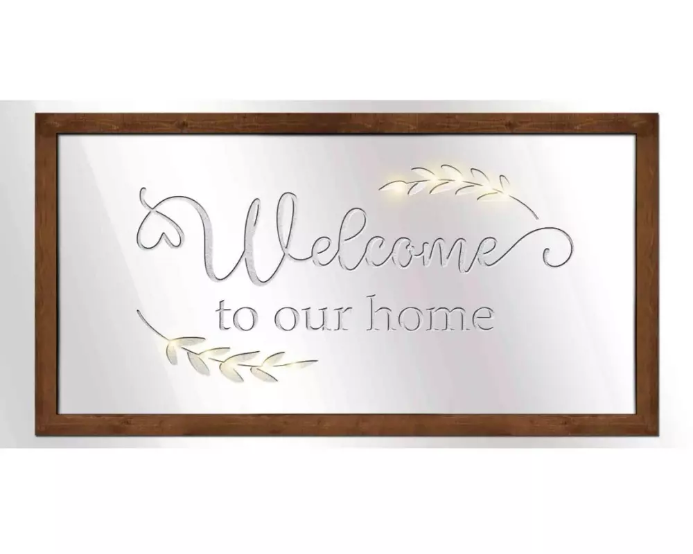Dameco Spiegel LED «Welcome» 40 x 20 cm