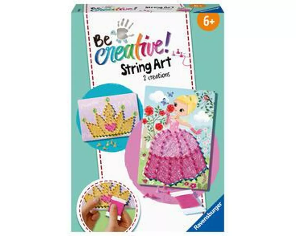 Ravensburger 18245 BeCreative String Art Prinzessin - Kreative Fadenbilder mit romantischer Prinzessin und Krone, für Kinder ab 6 Jahren