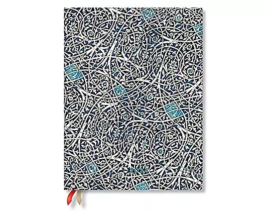 Granada Turquoise (Moorish Mosaic) Ultra Vertical 12-month Dayplanner 2024 (Elastic Band Closure)