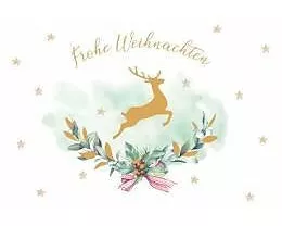 Doppelkarte. Green Karma X-MAS - Goldener Hirsch