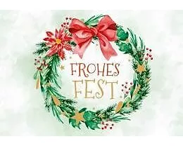 Doppelkarte. Green Karma X-MAS - Weihnachtskranz mit roter Schleife