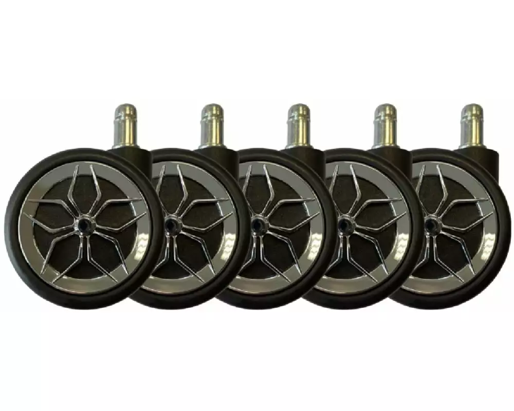 LC-Power Rollen LC-CASTERS-2-DRIFT 5er Set Chrom
