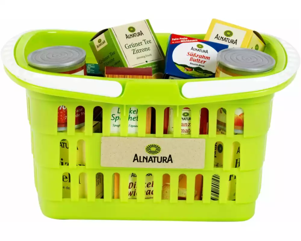 Klein-Toys Spiel-Lebensmittel Alnatura Einkaufskorb gefüllt