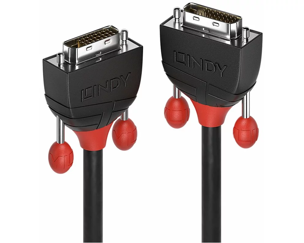 LINDY Black Line Video Cable, Dual Link, DVI-DVI M-M, 1m, black