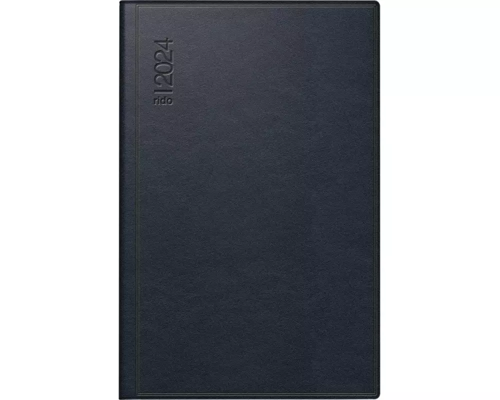 rido/idé 7016168904 Wochenkalender Taschenkalender 2024 Modell partner/Industrie I 2 Seiten = 1 Woche Blattgröße 7,2 x 11,2 cm Leder-Einband schwar