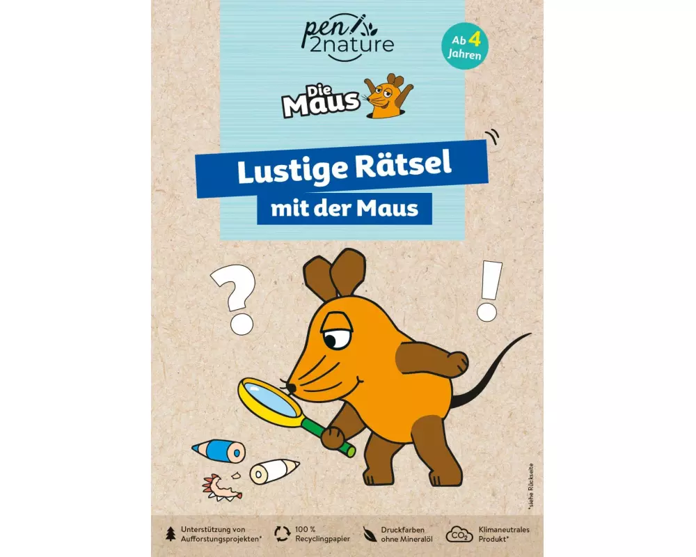 Lustige Rätsel mit der Maus. Bunter Rätselblock für Kinder ab 4 Jahren