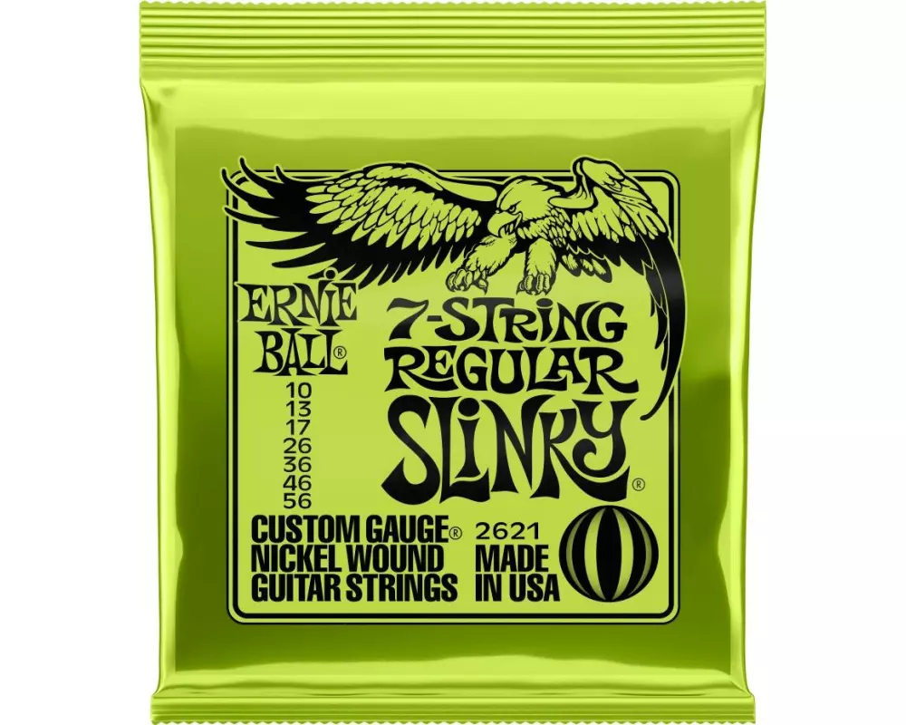 Ernie Ball Gitarrensaiten 2621 7-String Regular Slinky – 10-56