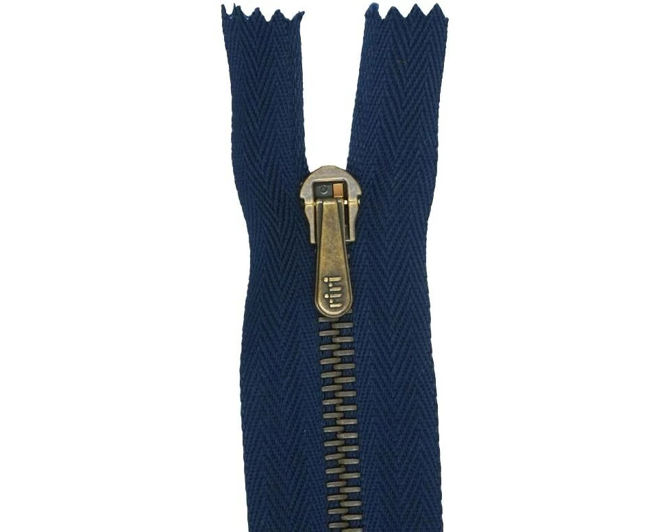 Riri Reissverschluss Metall Länge 16 cm, Blau
