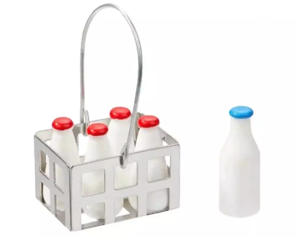 HobbyFun Mini-Lebensmittel Milch-Körbchen 2.6 x 1.9 x 4 cm