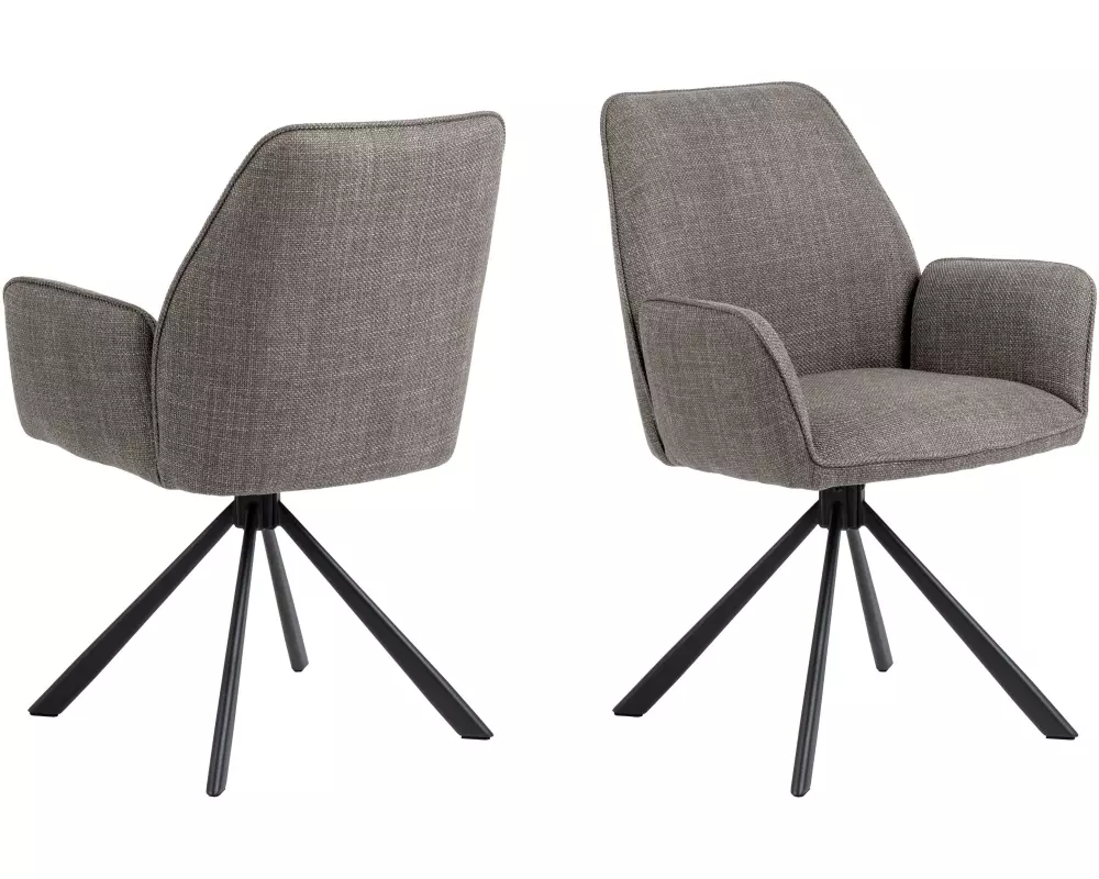 AC Design Stuhl Glenda, 2 Stück, Hellgrau/Braun