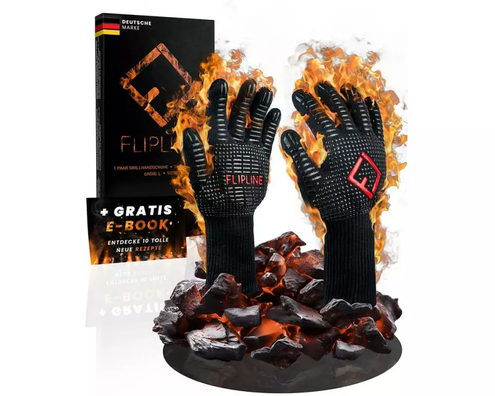 Flipline Grillhandschuh L Schwarz