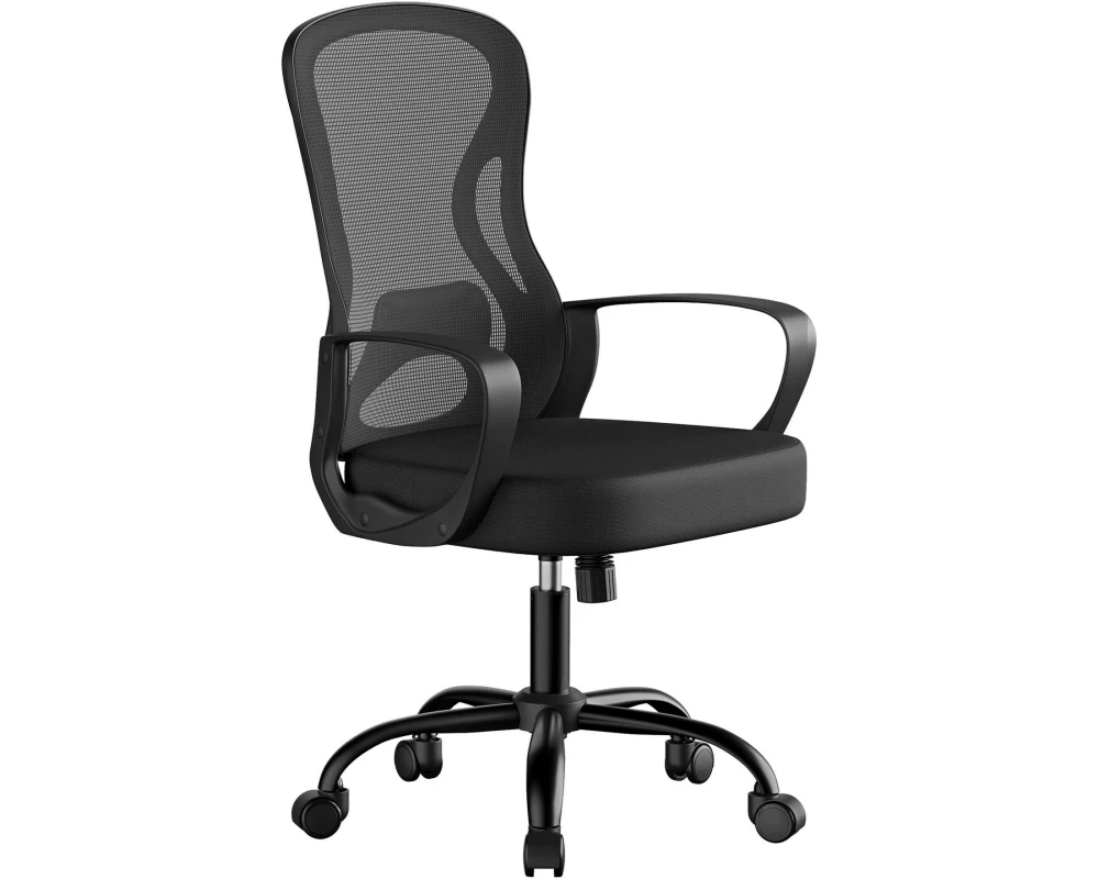 Songmics Bürostuhl ergonomisch Netzgewebe Tintenschwarz