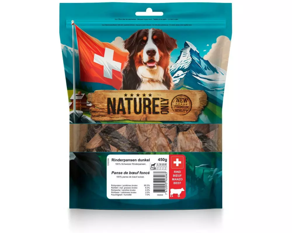 NATUREonly Kausnack Rinderpansen dunkel 450