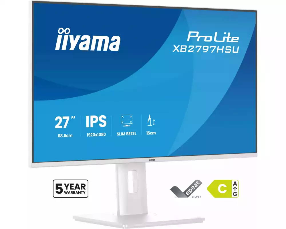 iiyama ProLite XB2797HSU-W1 Computerbildschirm 68,6 cm (27") 1920 x 1080 Pixel Full HD LED Weiß