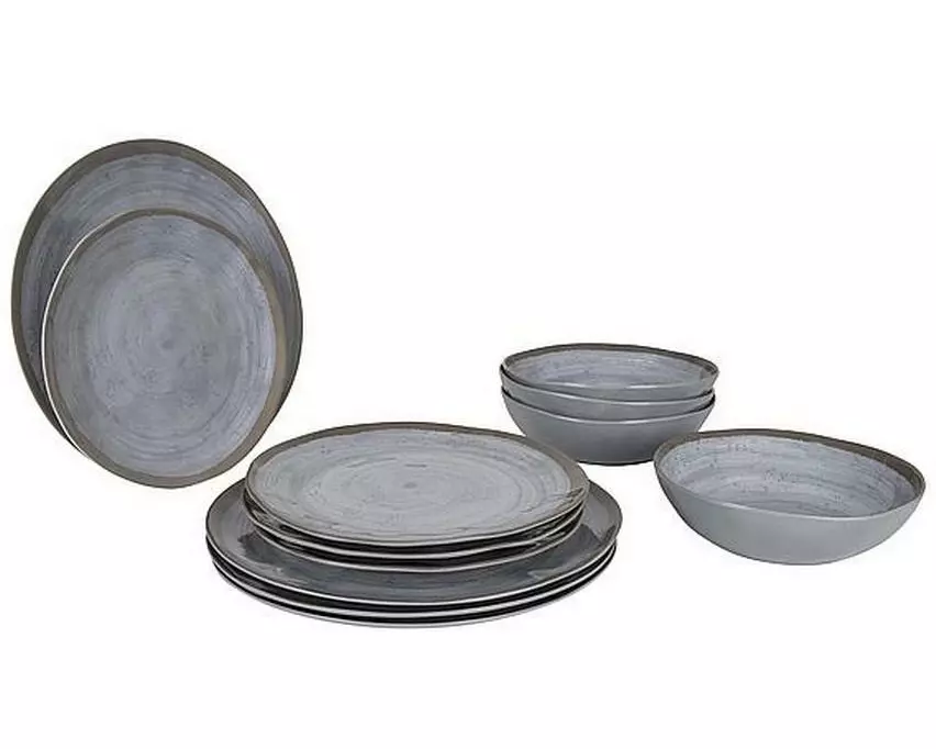 Bo-Camp Tischgeschirr 12-tlg. Grau