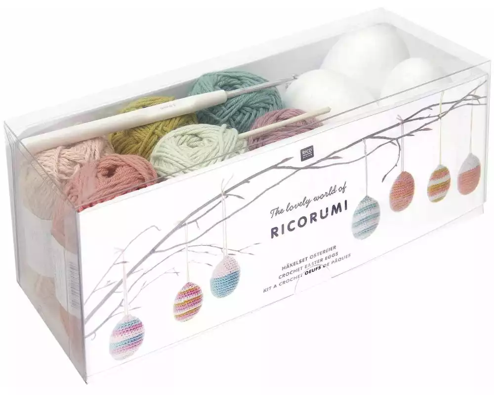 Rico Design Osterbastelset Häkeln Ricorumi Ostereier, Earthy